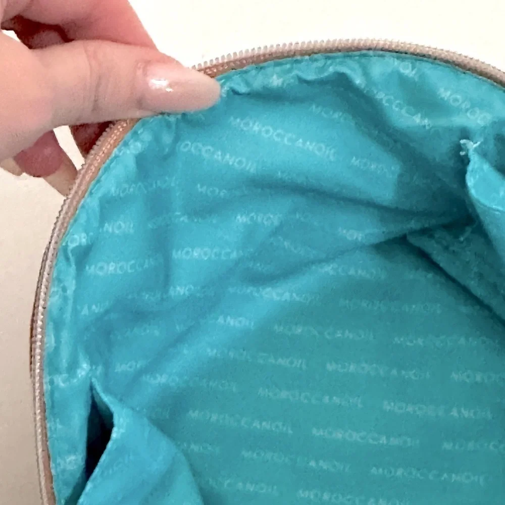 Moroccan oil Tan travel Bag from recycled materials NWOT